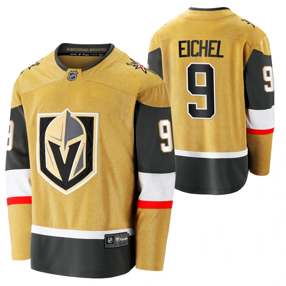 Vegas Golden Knights 9 Jack Eichel Alternate Gold Authentic Player NHL Jersey - Click Image to Close