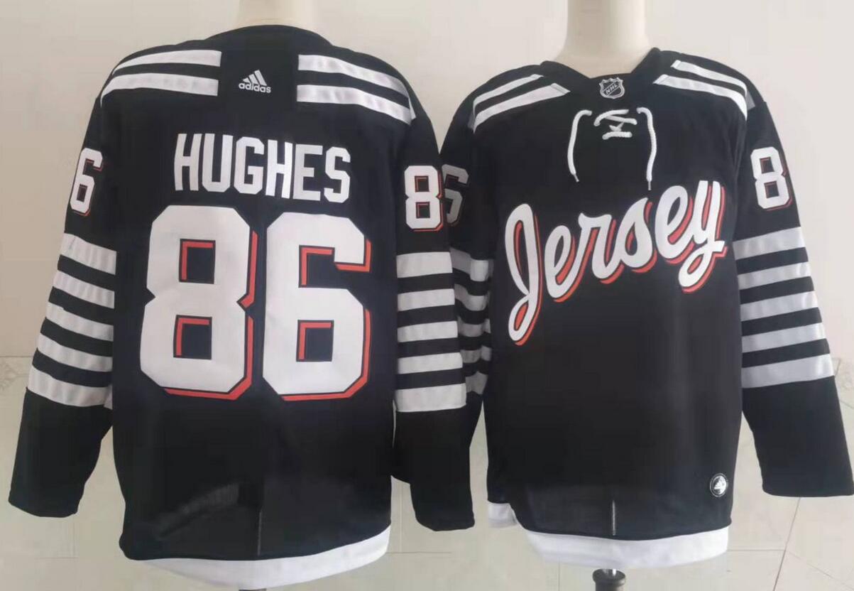 New Jersey Devils #86 Jack Hughes Black 2021-22 Alternate Primegreen Authentic Pro Player Third Jers