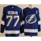 Tampa Bay Lightning #77 Victor Hedman Blue Authentic Jersey