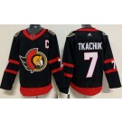 Ottawa Senators #7 Brady Tkachuk Black With C Patch Authentic Jersey