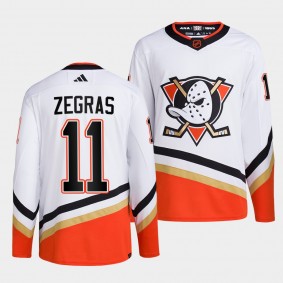 Anaheim Ducks #11 Trevor Zegras White 2022-23 Reverse Retro Stitched Jersey - Click Image to Close