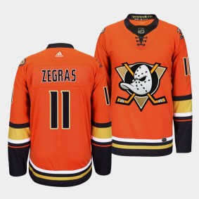 Anaheim Ducks #11 Trevor Zegras Orange Authentic Jersey - Click Image to Close