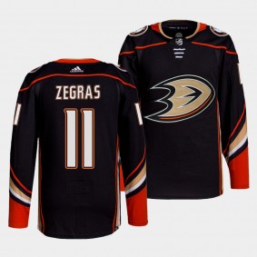 Anaheim Ducks #11 Trevor Zegras Black Home Authentic Stitched NHL Jersey - Click Image to Close