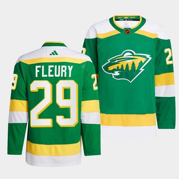 Minnesota Wild #29 Marc-Andre Fleury Green 2022-23 Reverse Retro Stitched Jersey - Click Image to Close