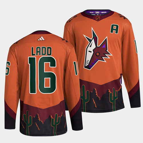 Arizona Coyotes #16 Andrew Ladd Orange 2022-23 Reverse Retro Stitched Jersey - Click Image to Close