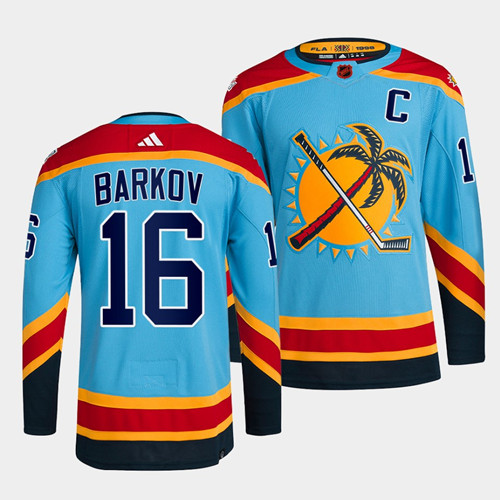 Florida Panthers #16 Aleksander Barkov Blue 2022 Reverse Retro Stitched Jersey