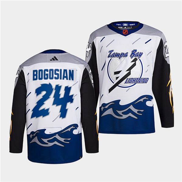 Tampa Bay Lightning #24 Zach Bogosian White 2022 Reverse Retro Stitched Jersey