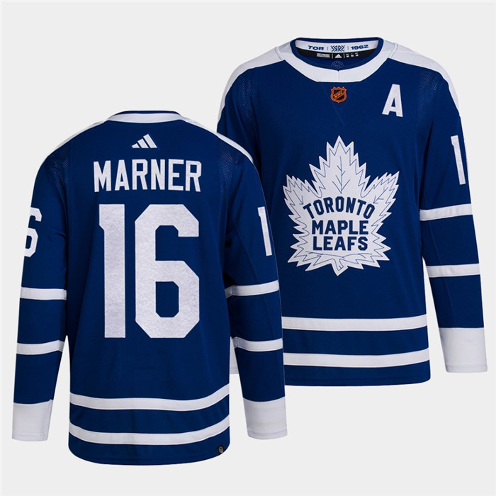 Toronto Maple Leafs Black #16 Mitch Marner Blue 2022 Reverse Retro Stitched Jersey - Click Image to Close