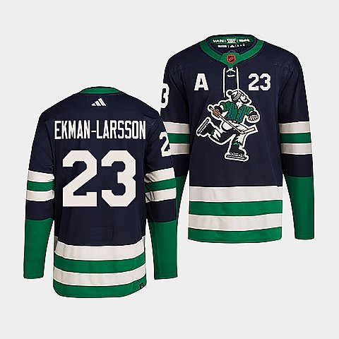 Vancouver Canucks #23 Oliver Ekman-Larsson Navy 2022 Reverse Retro Stitched Jersey - Click Image to Close