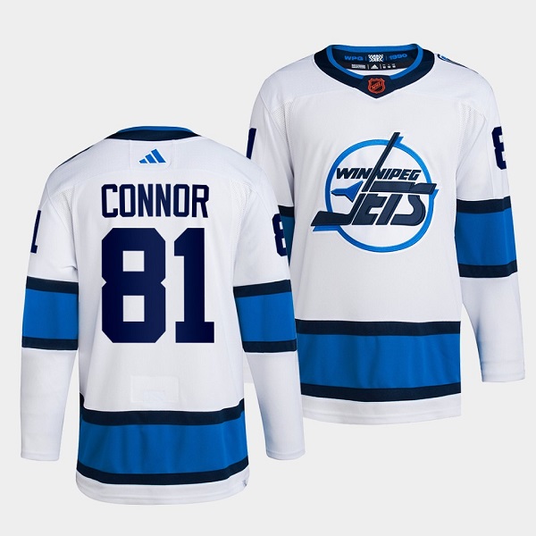 Winnipeg Jets #81 Kyle Connor White 2022 Reverse Retro Stitched Jersey - Click Image to Close