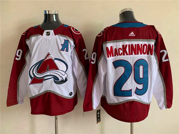Colorado Avalanche #29 Nathan MacKinnon With A Ptach White Stitched Jersey