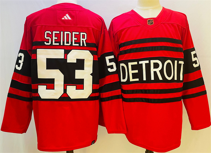 Detroit Red Wings #53 Moritz Seider Red 2022-23 Reverse Retro Stitched Jersey