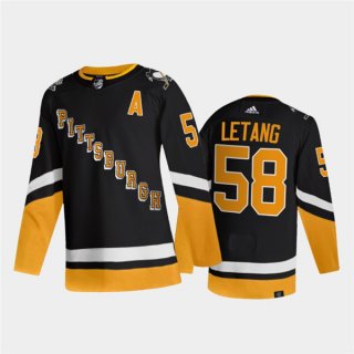 Pittsburgh Penguins #58 Kris Letang Black 2021-2022 Stitched Jersey