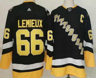 Pittsburgh Penguins #66 Mario Lemieux Black Alternate Authentic Jersey