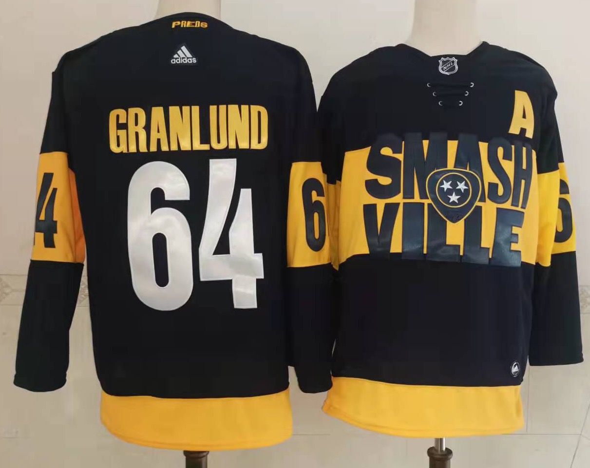 Nashville Predators #64 Mikael Granlund Black 2022 Stadium Series Stitched NHL Jersey