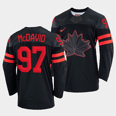 Connor McDavid Canada Hockey Black 2022 Beijing Winter Olympic #97 Alternate Rrplica Jersey - Click Image to Close