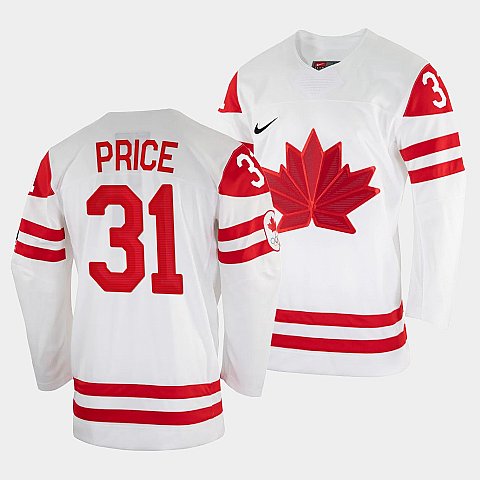Carey Price Canada Hockey White 2022 Beijing Winter Olympic #31 Home Jersey