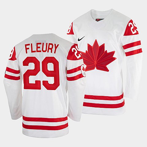 Marc-Andre Fleury Canada Hockey White 2022 Beijing Winter Olympic #29 Home Jersey