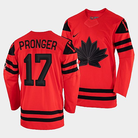 Canada Hockey Chris Pronger Red 2022 Winter Olympic #17 Gold Winner Jersey