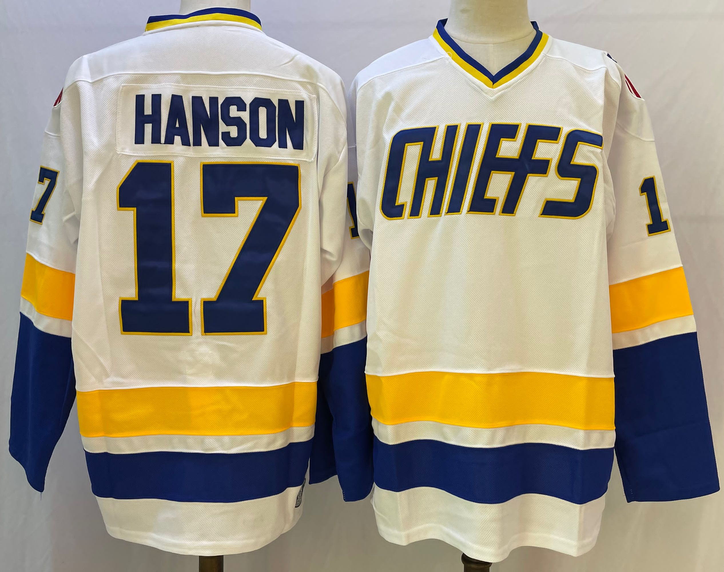 The NHL Movie Edtion #17 HANSON White Jersey - Click Image to Close