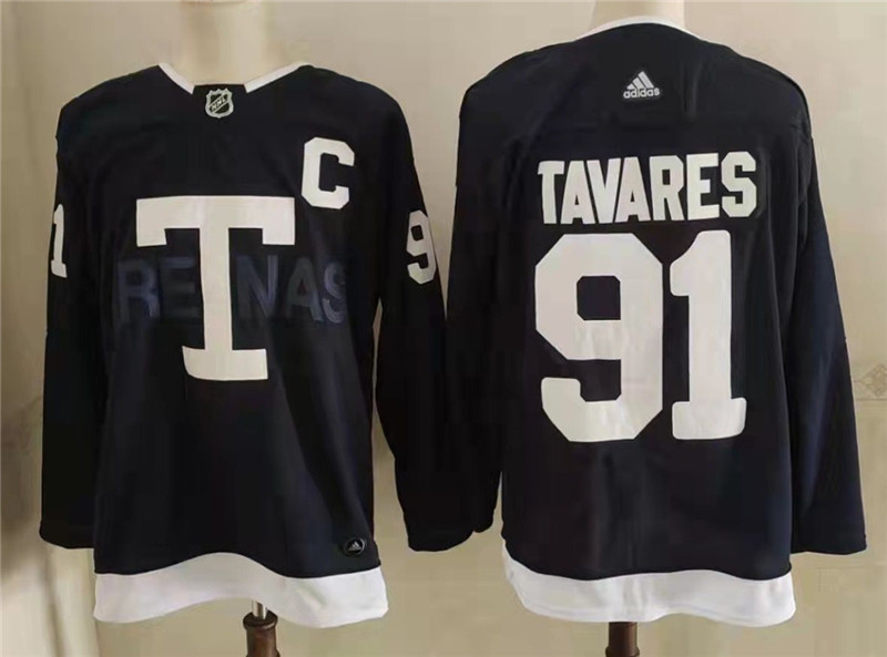 Toronto Maple Leafs 91 John Tavares Navy 2022 NHL Heritage Classic Jersey