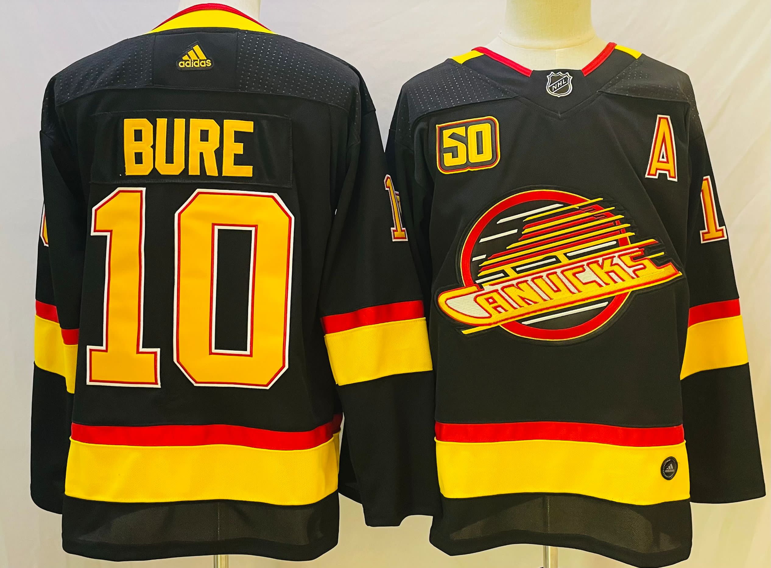 Vancouver Canucks #10 Pavel Bure Black 50th Season Stitched NHL Jersey - Click Image to Close