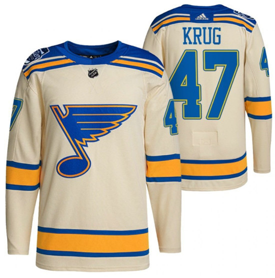 St. Louis Blues #47 Torey Krug Cream 2022 Winter Classic Stitched Jersey