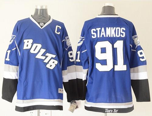 Tampa Bay Lightning #91 Steven Stamkos Blue Third Stitched NHL Jersey