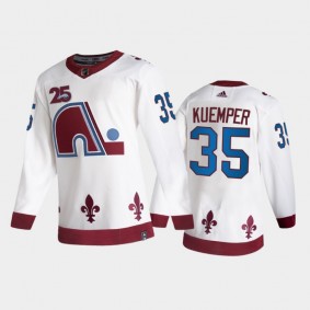 Colorado Avalanche #35 Darcy Kuemper White 2021 Retro Special Edition Stitched NHL Jersey