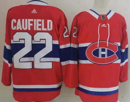 Montreal Canadiens #22 Cole Caufield Red Stitched NHL Jersey