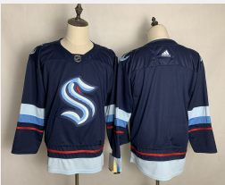 Seattle Kraken Blank Navy Blue Stitched NHL Jersey