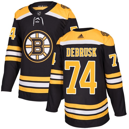 Adidas Bruins #74 Jake DeBrusk Black Home Authentic Stitched NHL Jersey