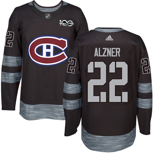 Adidas Canadiens #22 Karl Alzner Black 1917-2017 100th Anniversary Stitched NHL Jersey