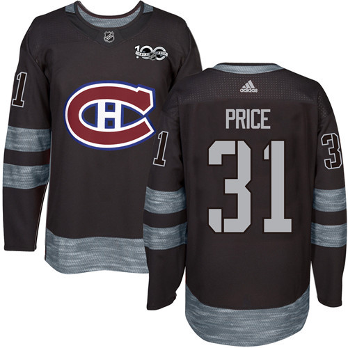 Adidas Canadiens #31 Carey Price Black 1917-2017 100th Anniversary Stitched NHL Jersey - Click Image to Close
