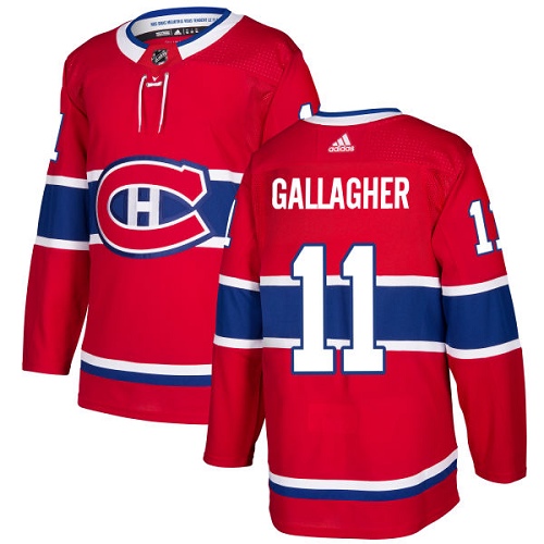 Adidas Canadiens #11 Brendan Gallagher Red Home Authentic Stitched NHL Jersey - Click Image to Close