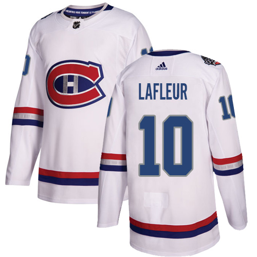 Adidas Canadiens #10 Guy Lafleur White Authentic 2017 100 Classic Stitched NHL Jersey - Click Image to Close