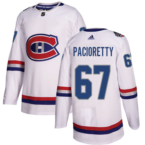 Adidas Canadiens #67 Max Pacioretty White Authentic 2017 100 Classic Stitched NHL Jersey - Click Image to Close