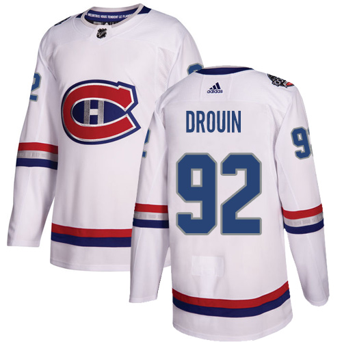 Adidas Canadiens #92 Jonathan Drouin White Authentic 2017 100 Classic Stitched NHL Jersey