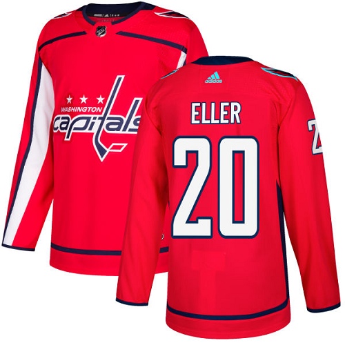 Adidas Capitals #20 Lars Eller Red Home Authentic Stitched NHL Jersey - Click Image to Close