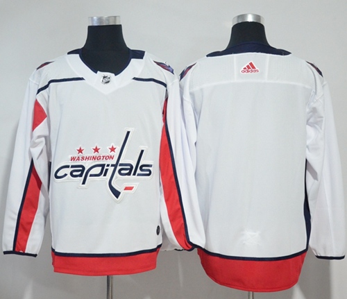 Adidas Capitals Blank White Road Authentic Stitched NHL Jersey