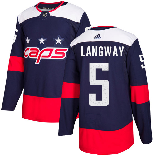 Adidas Capitals #5 Rod Langway Navy Authentic 2018 Stadium Series Stitched NHL Jersey