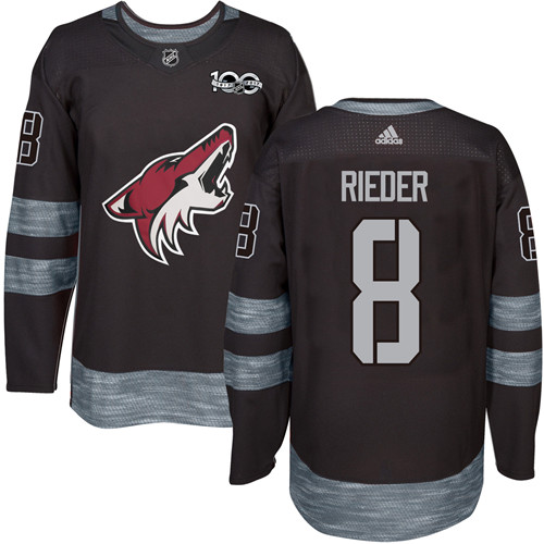 Adidas Coyotes #8 Tobias Rieder Black 1917-2017 100th Anniversary Stitched NHL Jersey - Click Image to Close