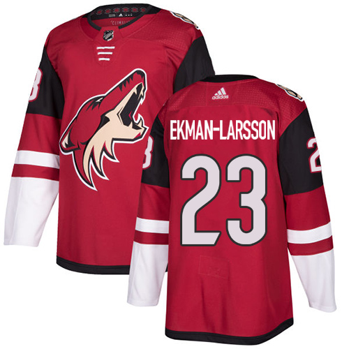 Adidas Coyotes #23 Oliver Ekman-Larsson Maroon Home Authentic Stitched NHL Jersey - Click Image to Close