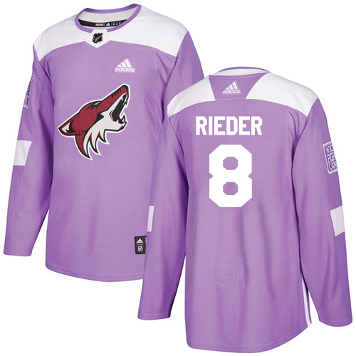 Adidas Coyotes #8 Tobias Rieder Purple Authentic Fights Cancer Stitched NHL Jersey - Click Image to Close