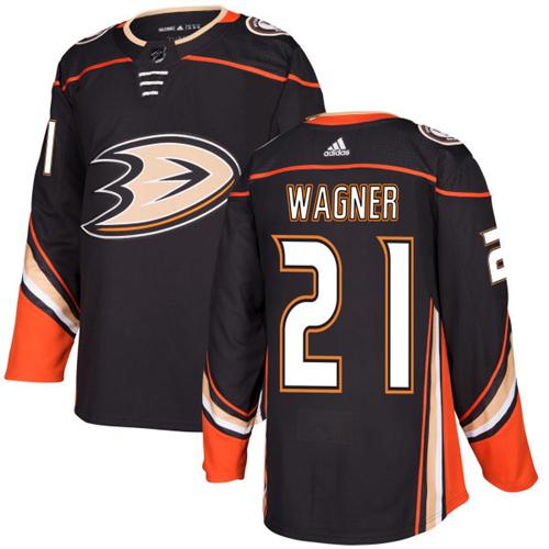 Adidas Ducks #21 Chris Wagner Black Home Authentic Stitched NHL Jersey - Click Image to Close
