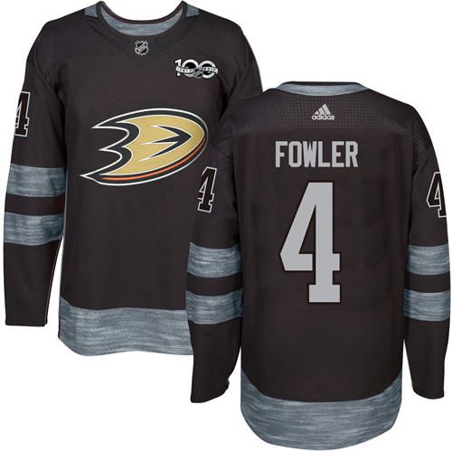 Adidas Ducks #4 Cam Fowler Black 1917-2017 100th Anniversary Stitched NHL Jersey - Click Image to Close