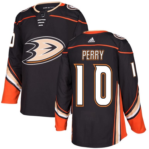 Adidas Ducks #10 Corey Perry Black Home Authentic Stitched NHL Jersey - Click Image to Close