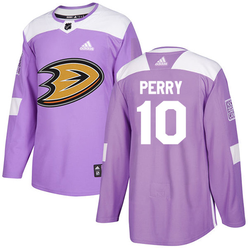 Adidas Ducks #10 Corey Perry Purple Authentic Fights Cancer Stitched NHL Jersey - Click Image to Close