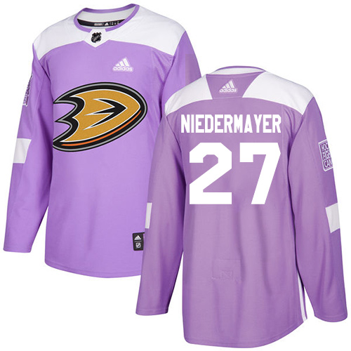 Adidas Ducks #27 Scott Niedermayer Purple Authentic Fights Cancer Stitched NHL Jersey - Click Image to Close