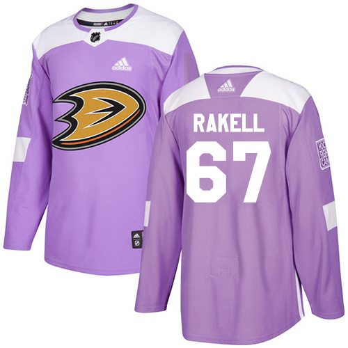 Adidas Ducks #67 Rickard Rakell Purple Authentic Fights Cancer Stitched NHL Jersey - Click Image to Close